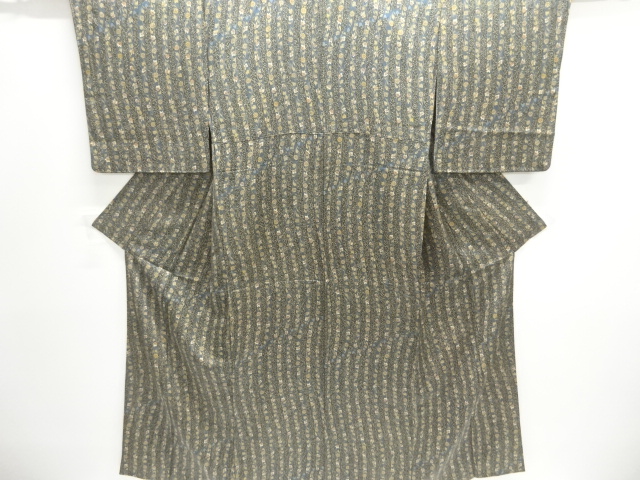 JAPANESE KIMONO / KOMON / STRIPE FLOWER 